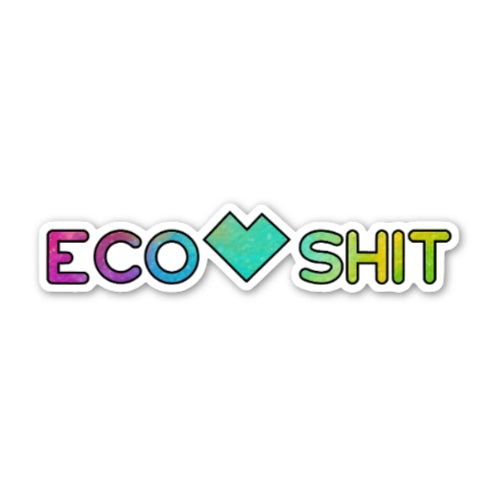 Bunter Ecoshit-Logoaufkleber mit Konturschnitt.